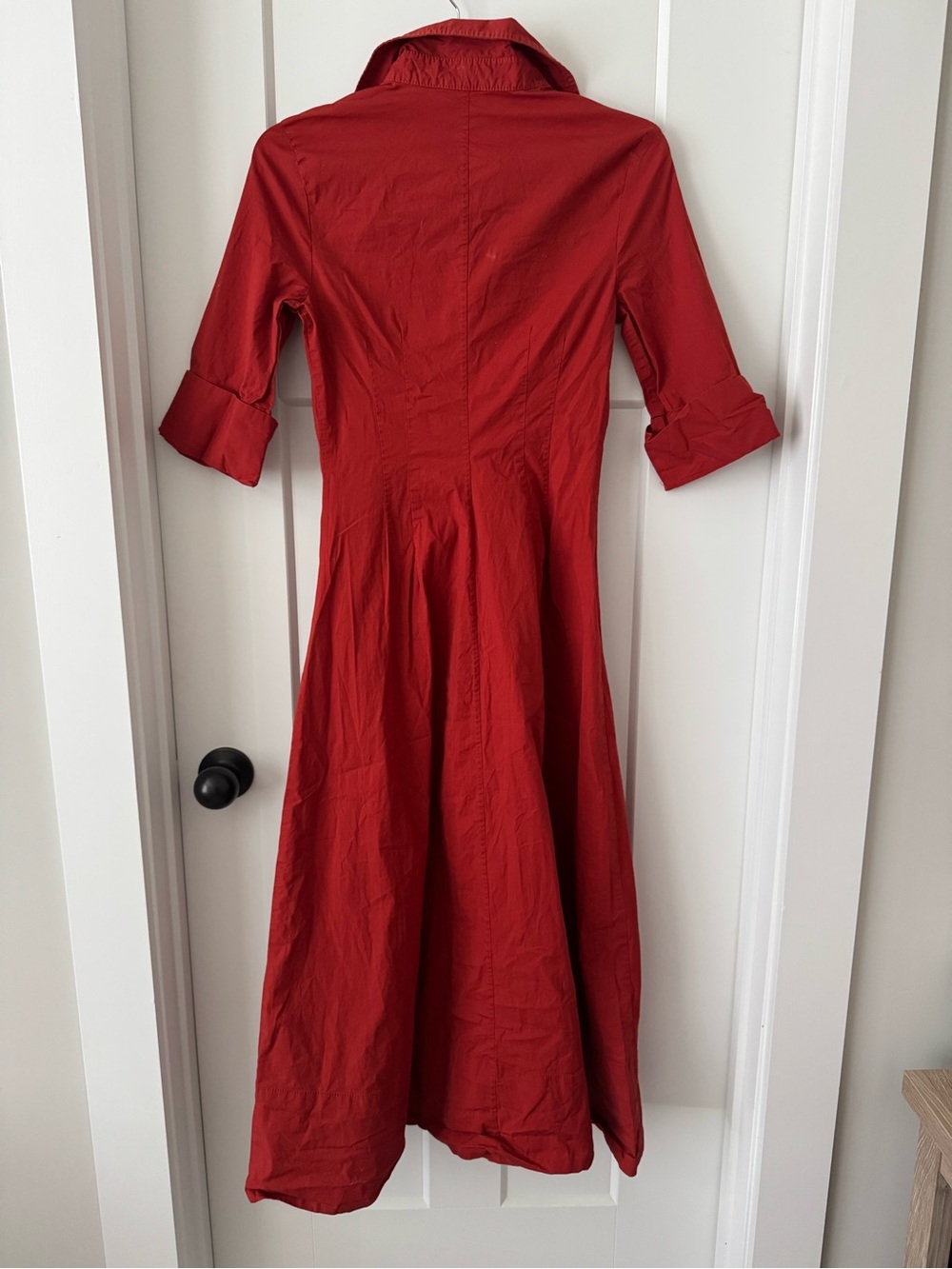 Staud Joan maxi dress Button-Front Maxi Shirt Dress in Rust Orange - Picture 10 of 10